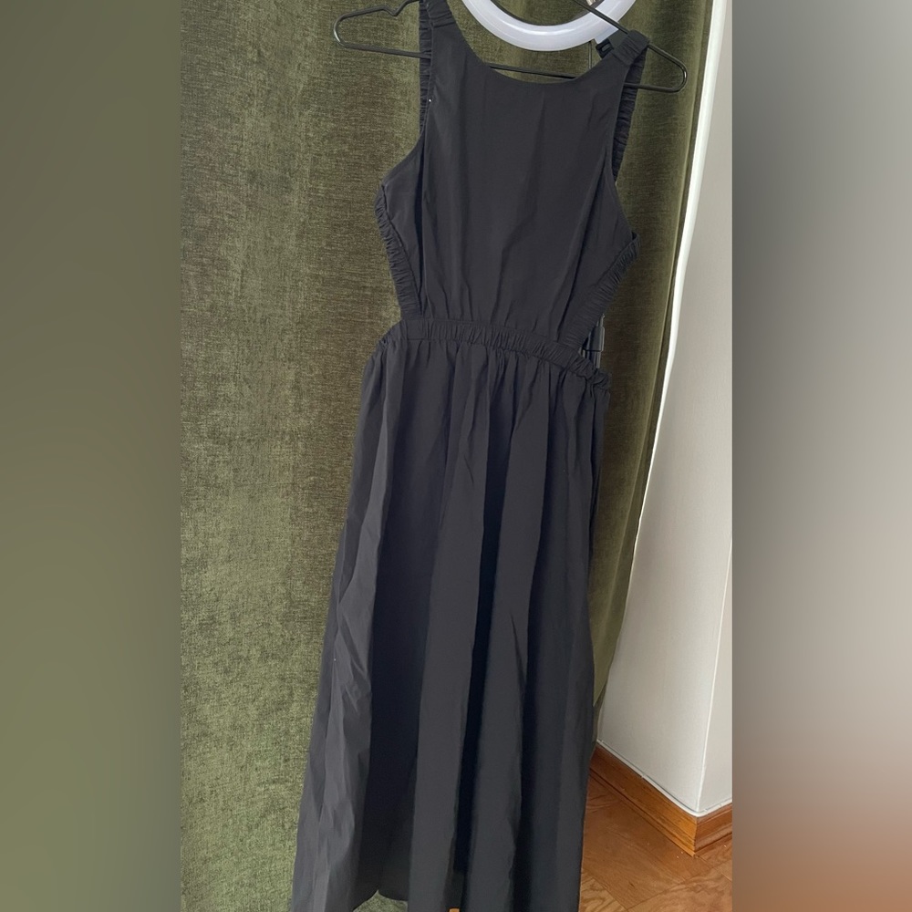 Moon river. Black dress with open back